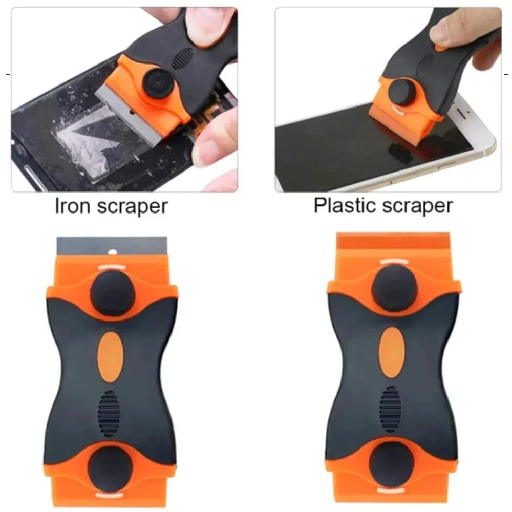 2-in-1 Glass Scraper & Squeegee Tool for Car, Window & Kitchen