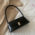 Khaki PU Leather Shoulder Bag – Women's Casual Tote Purse