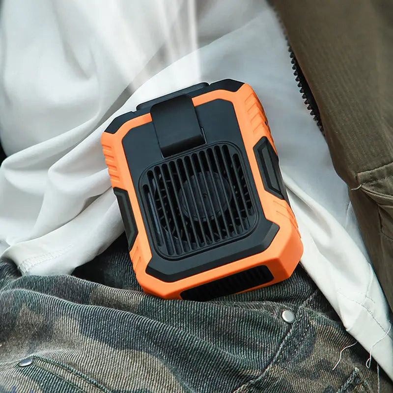 Portable USB Waist Clip Fan – 3-Speed Wearable Cooling Fan