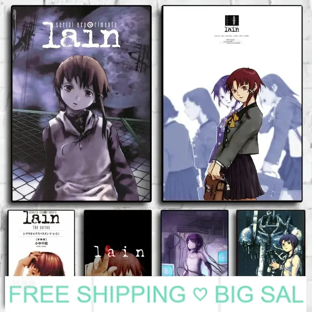 Serial Experiments Lain Anime Canvas Poster | Retro Wall Art