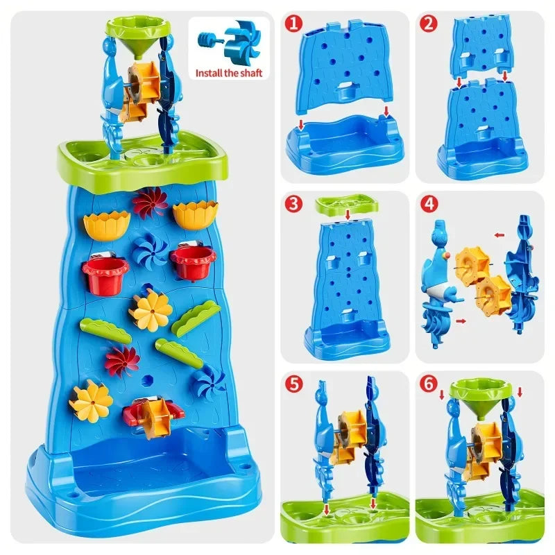 Kids Waterfall Water & Sand Sensory Table | Outdoor Toddler Toy