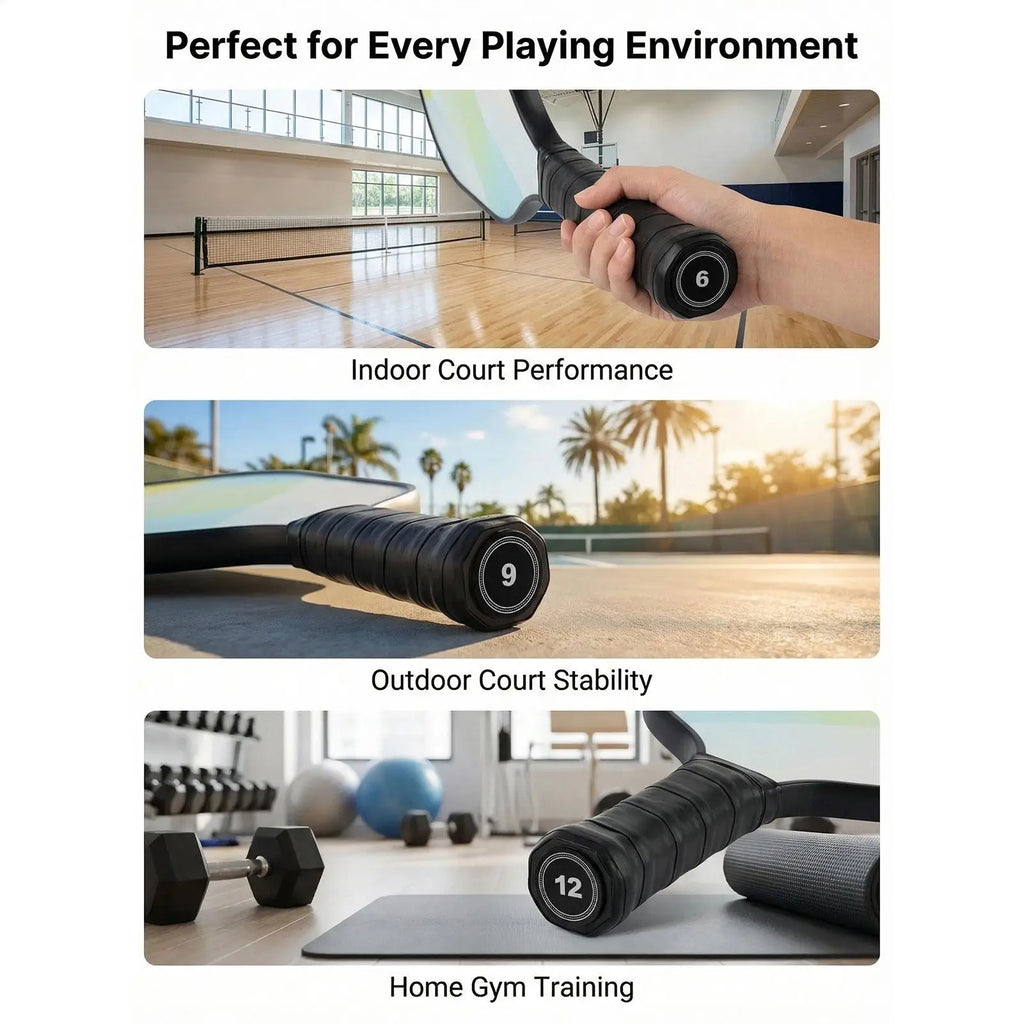 Pickleball Paddle Weighted Butt Caps – 6g 9g 12g Balance Set