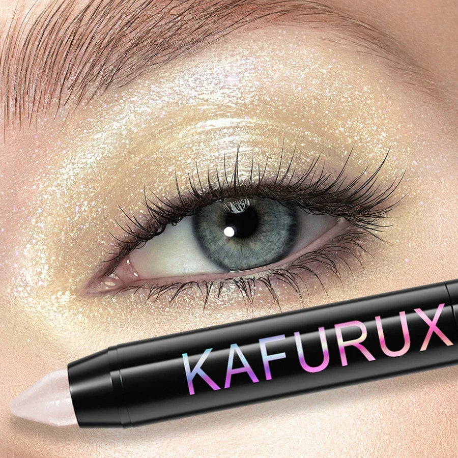 KAFURUX 24-Color Glitter Eyeshadow & Highlighter Pencil Waterproof