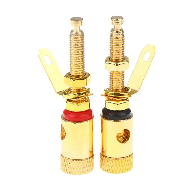 Gold Plated Amplifier Speaker Terminal Binding Posts Push DIY