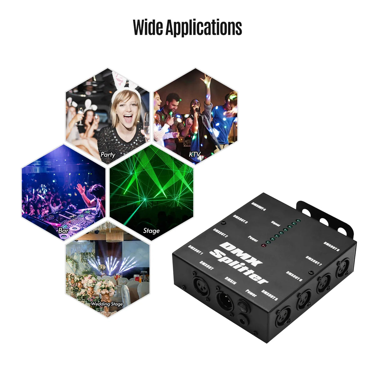 DMX512 1 Direct Input Output 8 Independent Outputs Optical Signal
