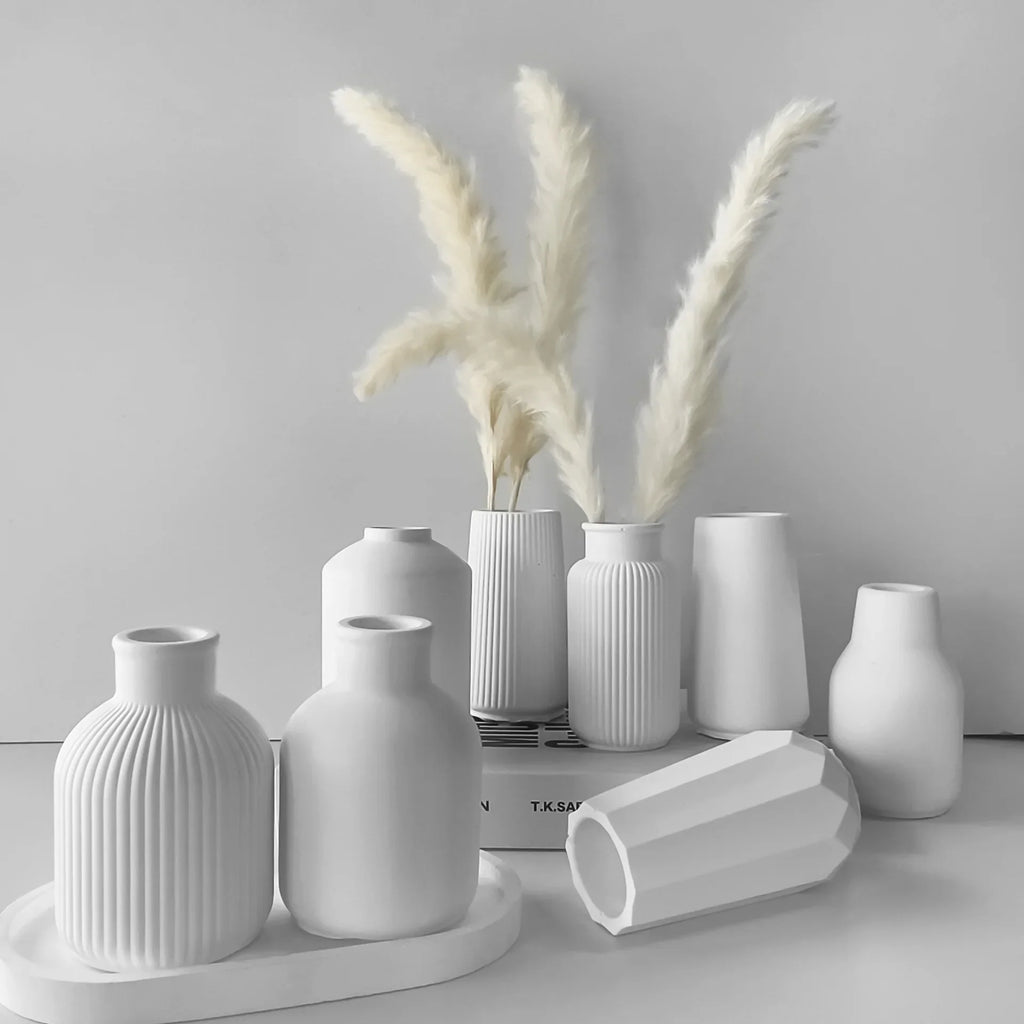 Stripes Vase Silicone Mold DIY Gypsum 3D Ornaments Molds Epoxy
