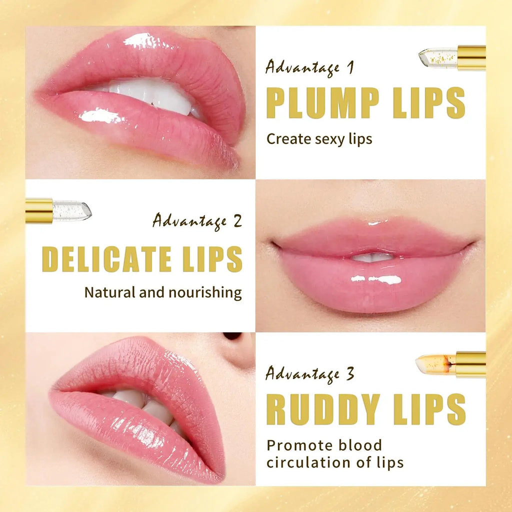 Hello Kiss Gold Foil Color-Change Plumping Lip Balm – Vegan