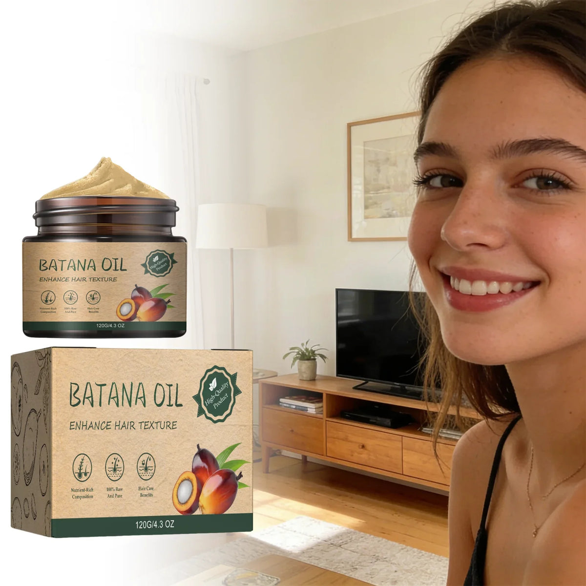 Batana Oil Hair Cream – Deep Repair, Moisturize & Frizz Control