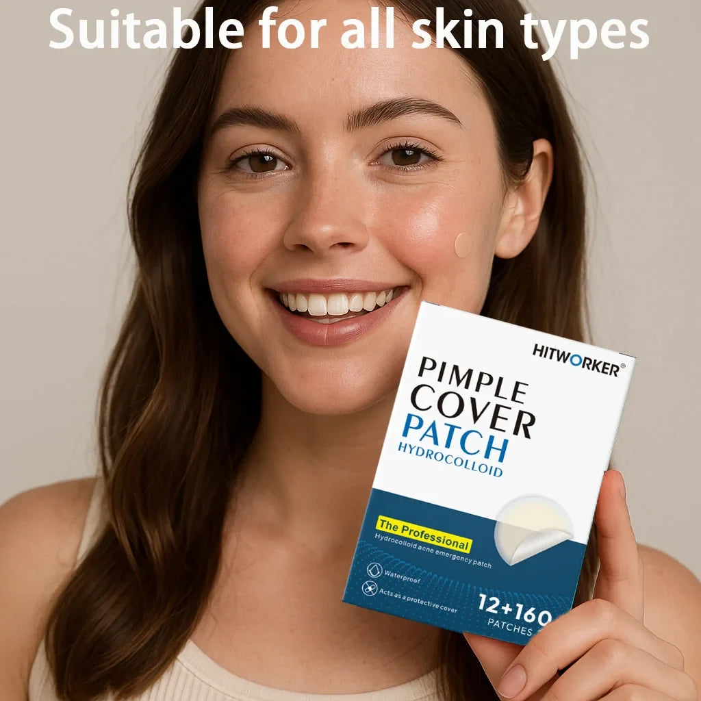 172-Piece Hydrocolloid Acne Patches – Invisible & Waterproof