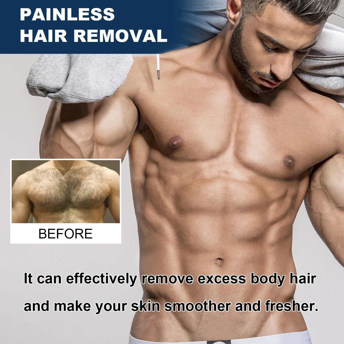 Men's Body Hair Removal Cream – Chest, Arm, Leg & Back