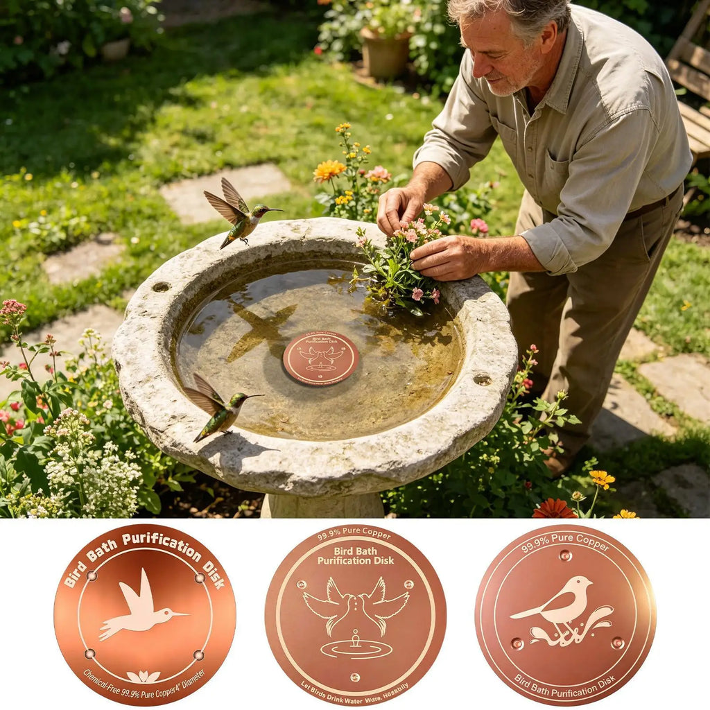 Bird Bath Copper Disk – Natural Water Purifier for Garden
