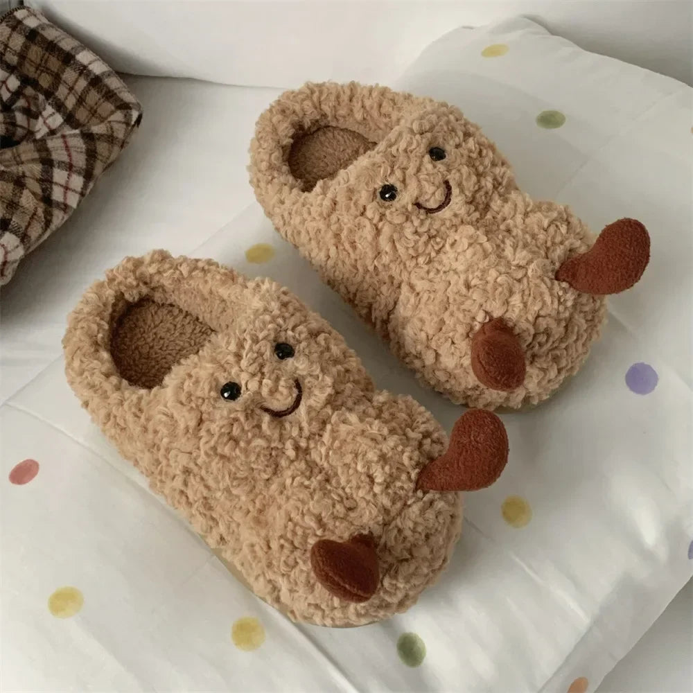 Women's Cartoon Plush Winter Slippers | Cozy Non-Slip House Shoes