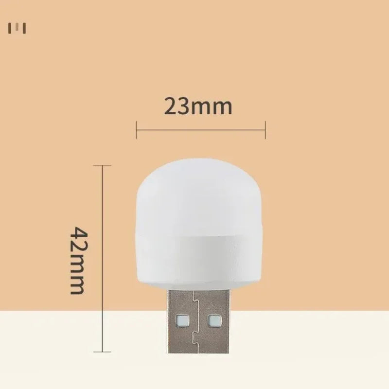 Mini USB LED Book Light – Warm White Night Lamp, 3–20 Pack