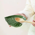 Ceramic Spatula Holder Kitchen Countertop Spoon Cute Leaf Design