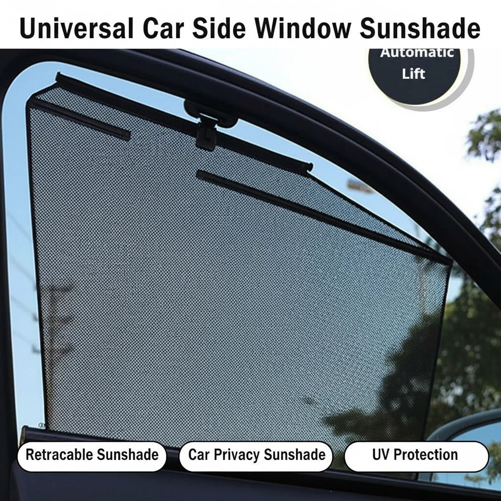 Universal Car Side Window Sunshad Automatic Retractable Curtain UV