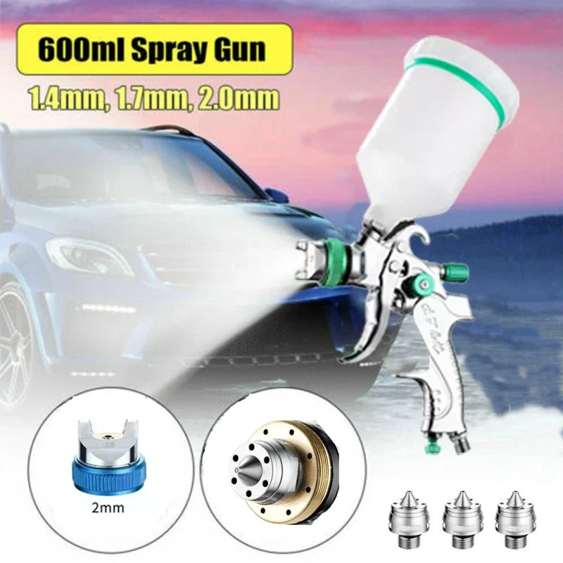 HVLP Spray Gun Adjustable Metal Atomizing Painting Aerograph Cars