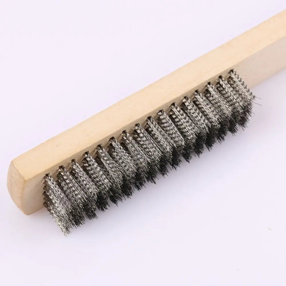 Root Carving Stainless Steel Wire Brush Wooden Handle Clean