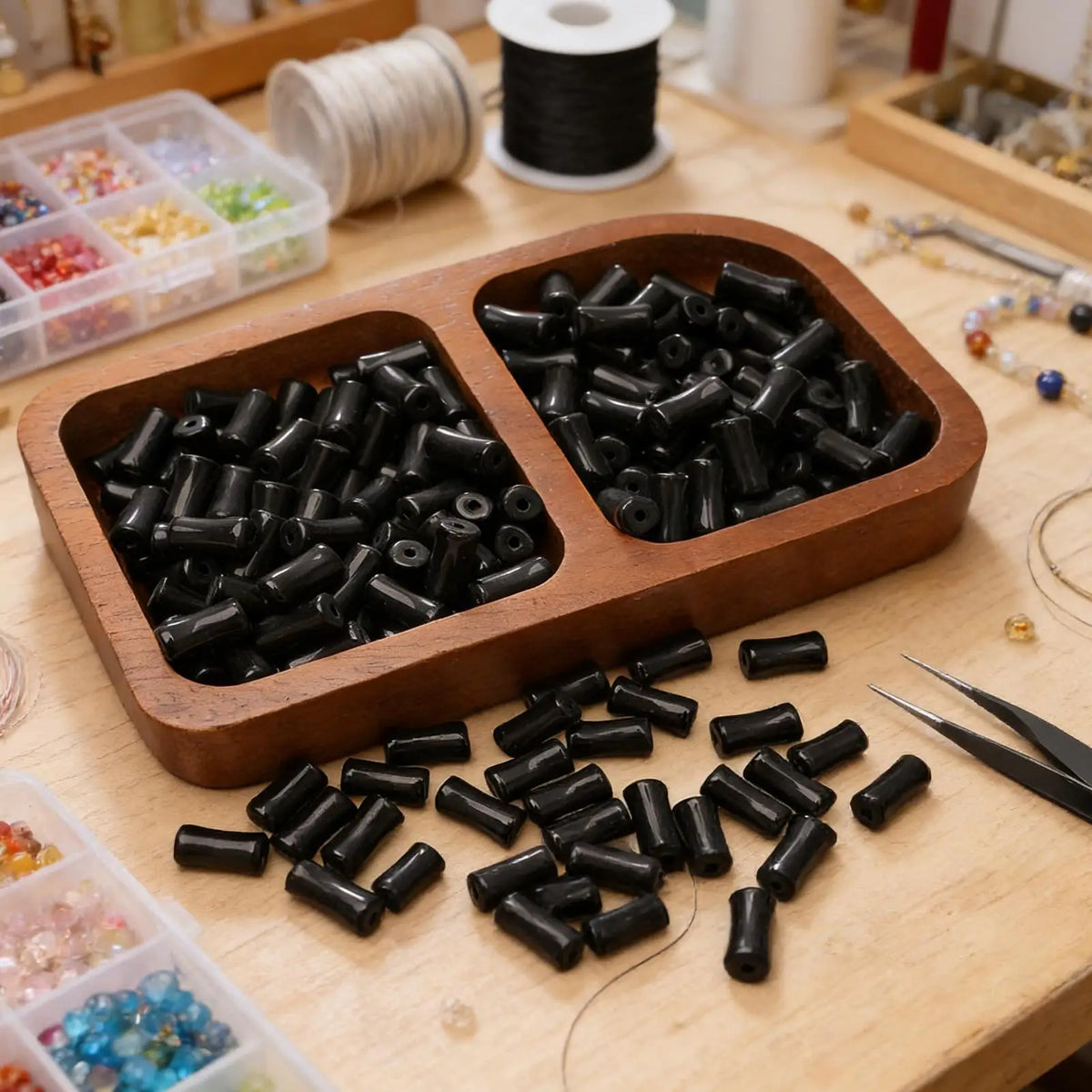 Glass Beads 50 Pcs – Jewelry & Phone Chain Crafting Kit