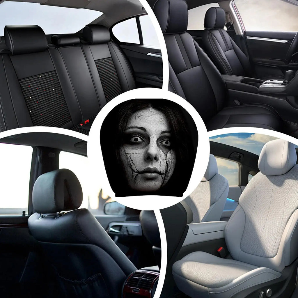 Halloween Spooky Face Car Headrest Covers – 2 Pack Universal