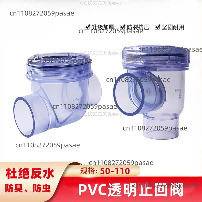 50mm UPVC Transparent Flap Check Valve – Non-Return Drain Set