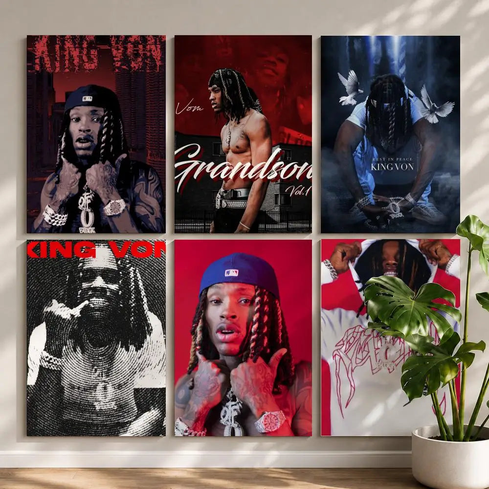 King Von HD Self-Adhesive Waterproof Poster | Rap Wall Art