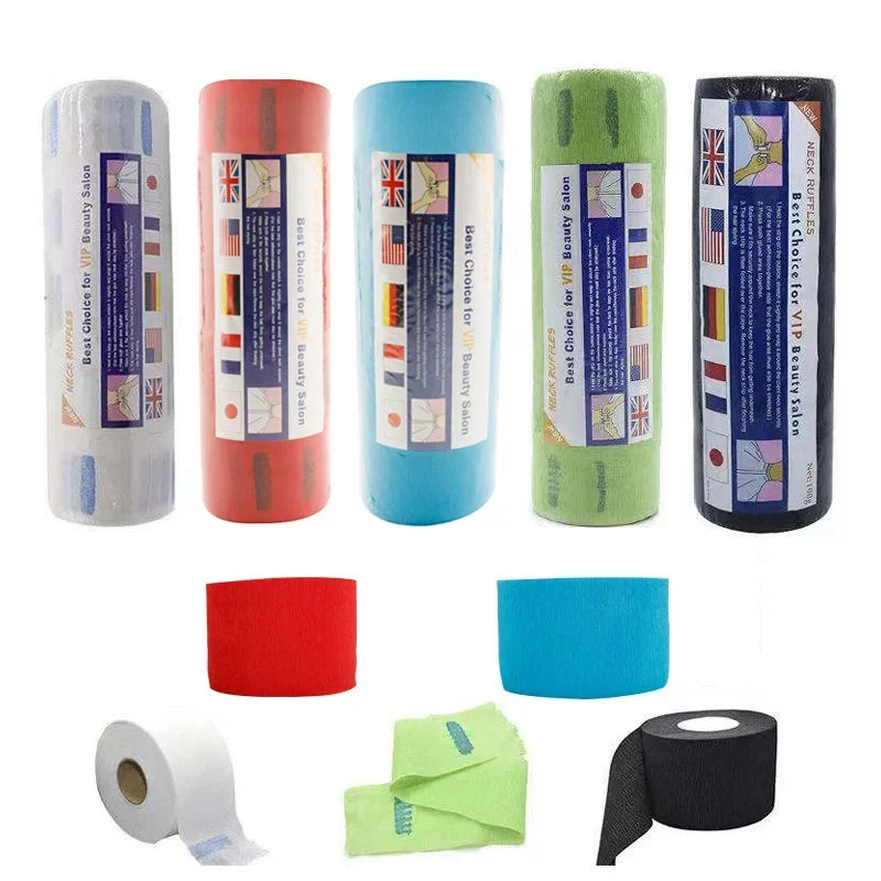 100-Piece Disposable Barber Neck Strips Roll | Salon Neck Paper