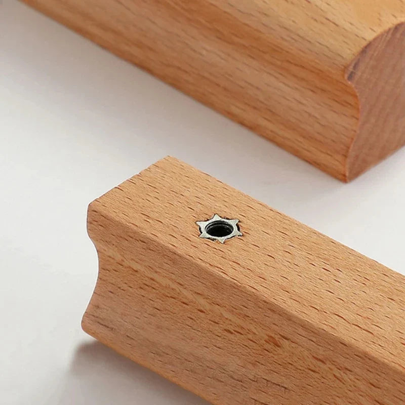 Natural Rubberwood Cabinet Handles & Drawer Knobs | Rural Style