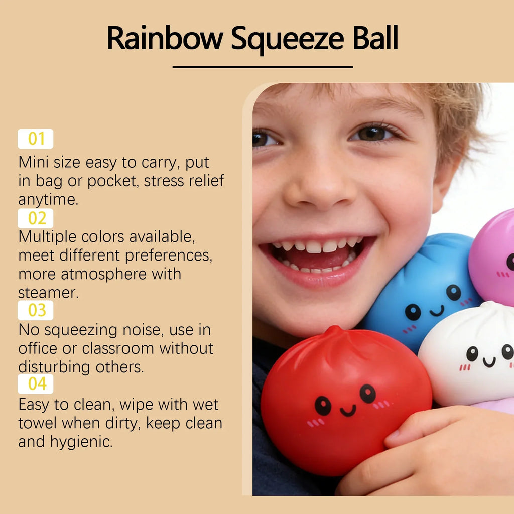 Dumpling Stress Ball – Cute Squeeze Sensory Toy for Kids & Adults