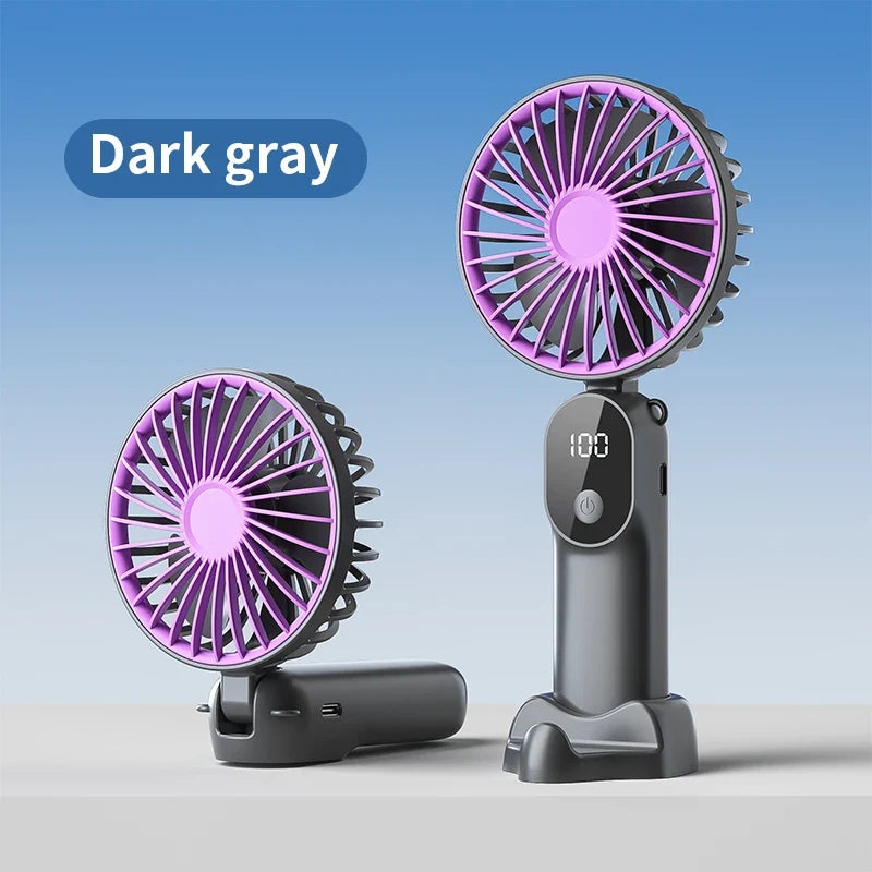 HOMEFISH Foldable Mini Handheld Fan | 6 Speed USB Rechargeable