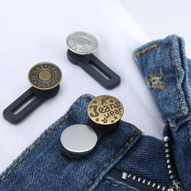 Metal Jeans Button Extenders – No-Sew Waist Buckle Kit 5/10 Pcs