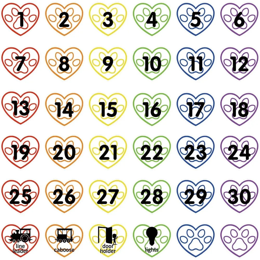 36 PCS Classroom Number Spot Floor Stickers – Self-Adhesive Vinyl