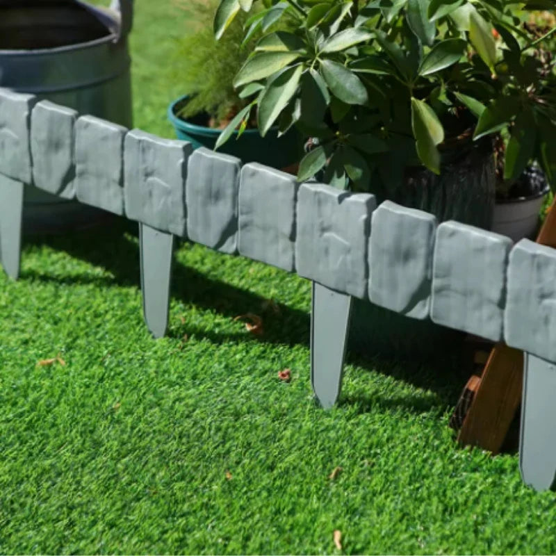 Garden Fence Imitation Stone Plant Support Stake Outdoor Edging