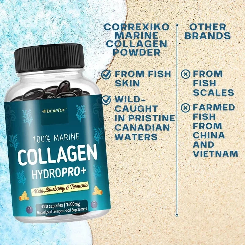 Hydrolyzed Marine Collagen Capsules – Skin, Hair & Nail Support