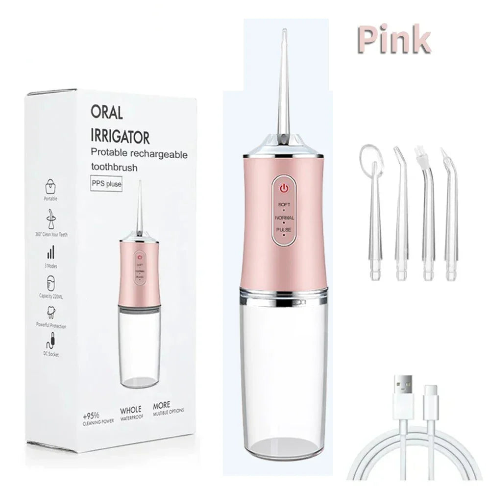XMSJ Portable Wireless Dental Water Flosser – 4 Jets & Modes