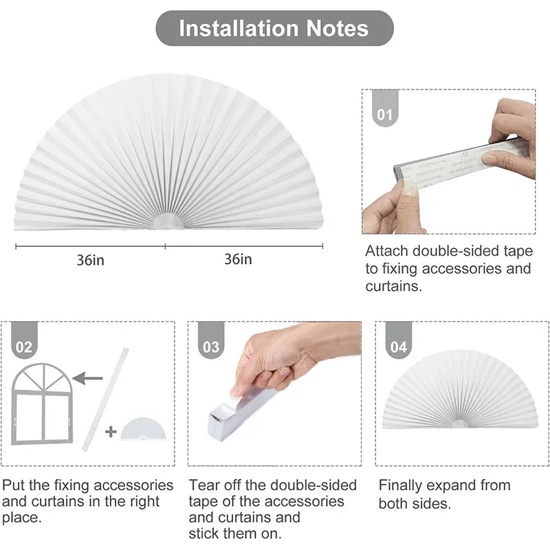 Self-Adhesive Pleated Blinds | Half Blackout Window Shades