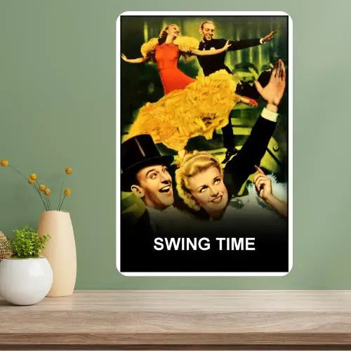 Swing Time Vintage Metal Movie Poster Sign | Retro Wall Art