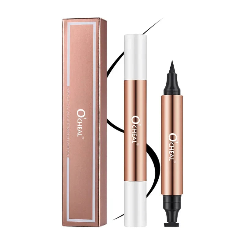 O'CHEAL Dual-Head Stamp Liquid Eyeliner Pen – Waterproof Black