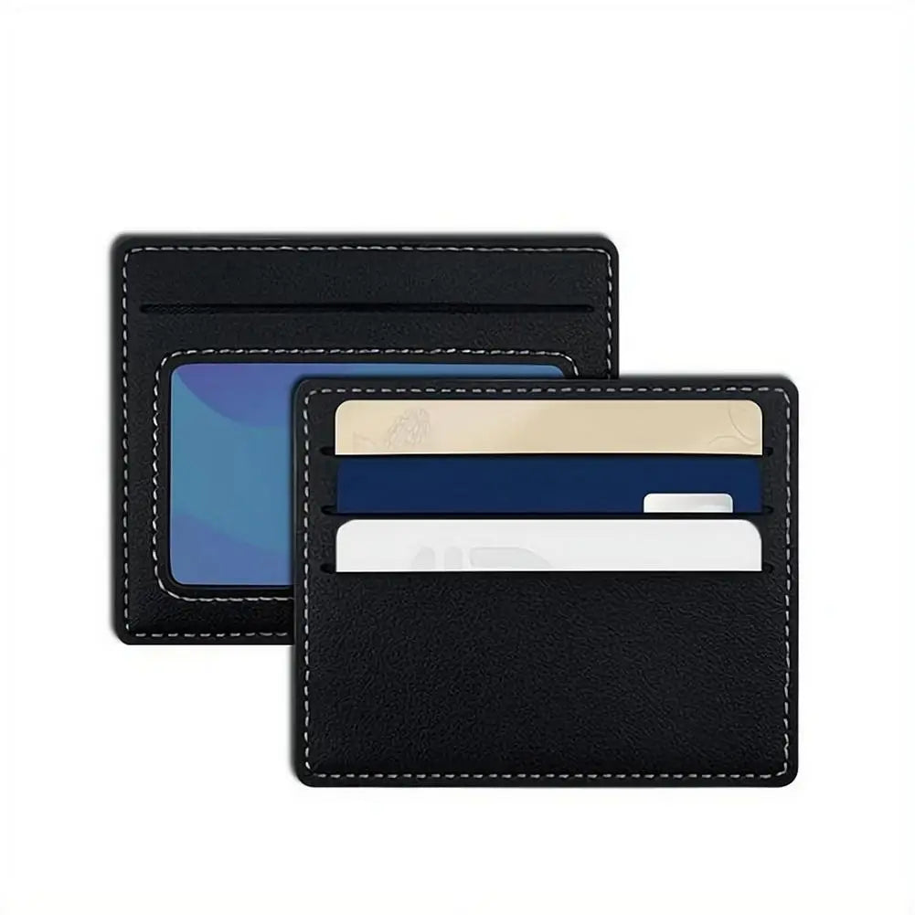 Slim PU Card Holder with Clear ID Window | Unisex Wallet