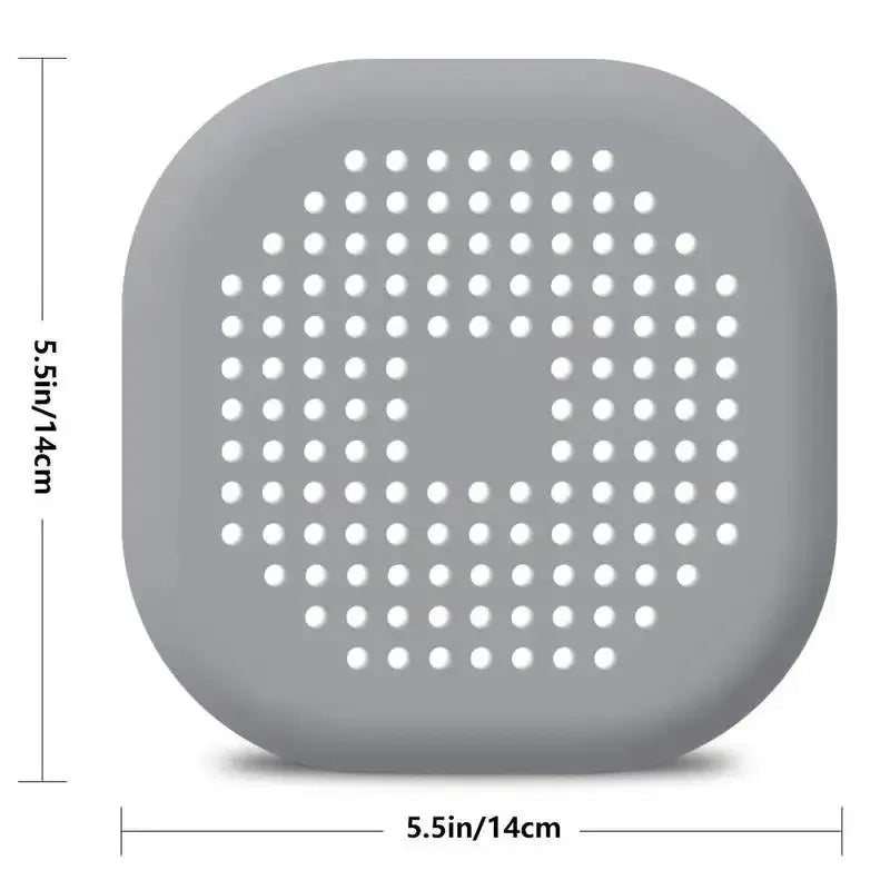 Silicone Square Shower Drain Cover & Sink Strainer 2-Pack