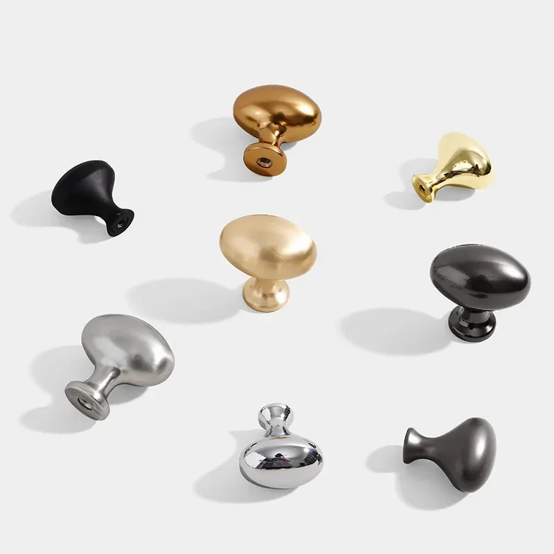 Minimalist Oval Cabinet Knobs & Drawer Handles – Zinc Alloy