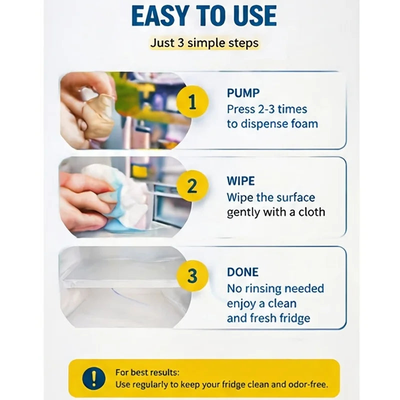 Foam Spray Fridge Cleaner – Removes Grease, Stains & Odours