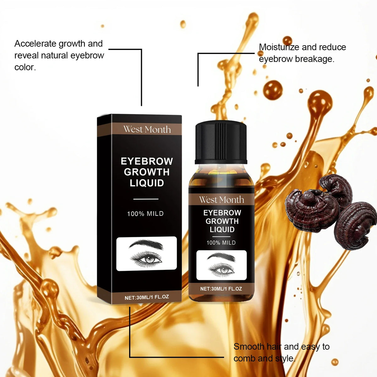 WEST MONTH Eyelash & Eyebrow Growth Serum | Fuller Lashes