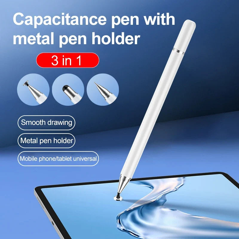 3-in-1 Capacitive Stylus Touch Screen Pen Tablet Cell Phone Universal