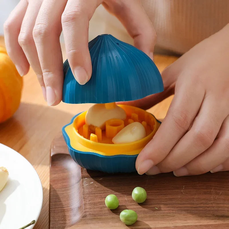 Kitchen Gadgets Cute Household Garlic Shape Plastic Manual Rotary