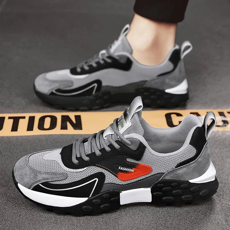 YBQJOO Men's Mesh Breathable Casual Sneakers | Lace-Up