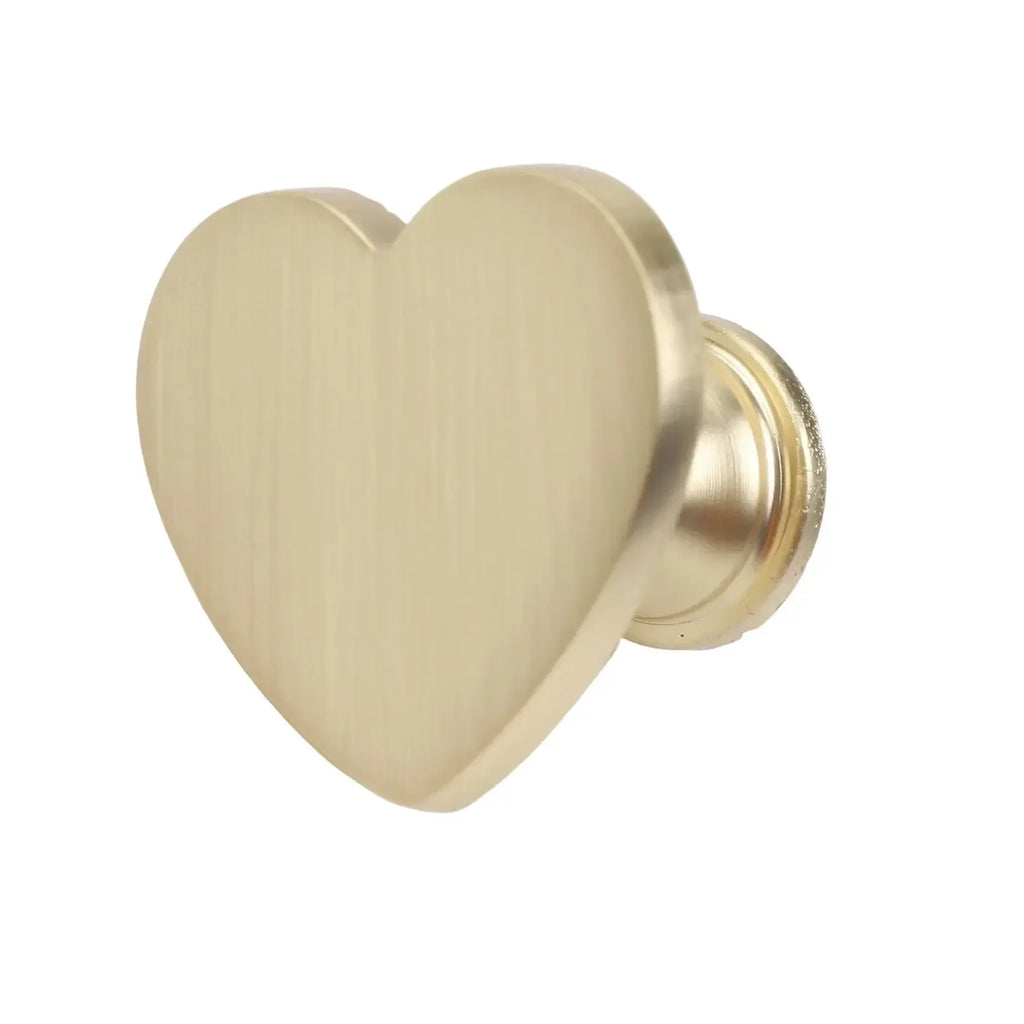 Heart Shaped Gold Cabinet Knobs | Set of 6 Zinc Alloy Drawer Pulls