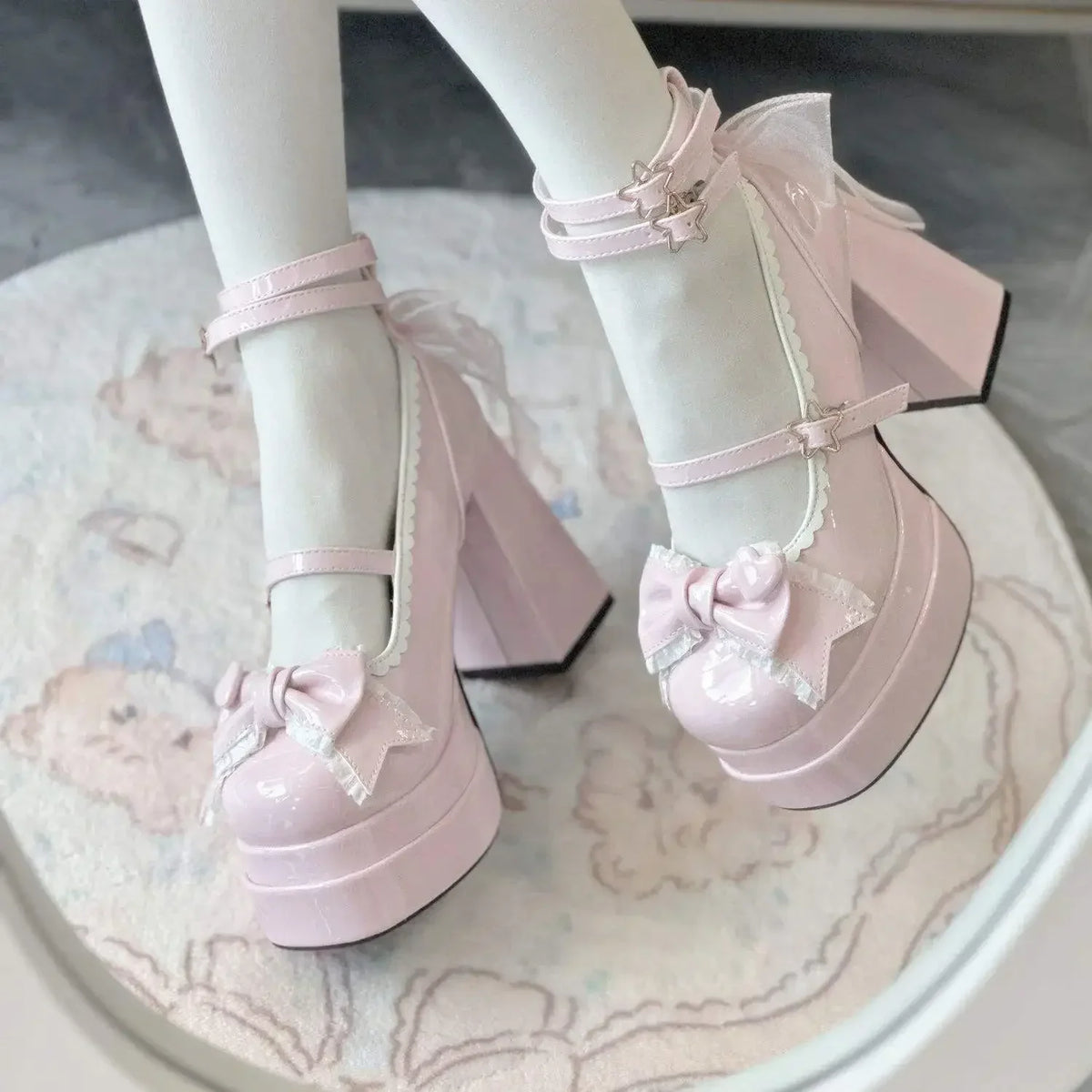 Lolita Round Toe High Heel Pumps | Buckle Strap Party Shoes
