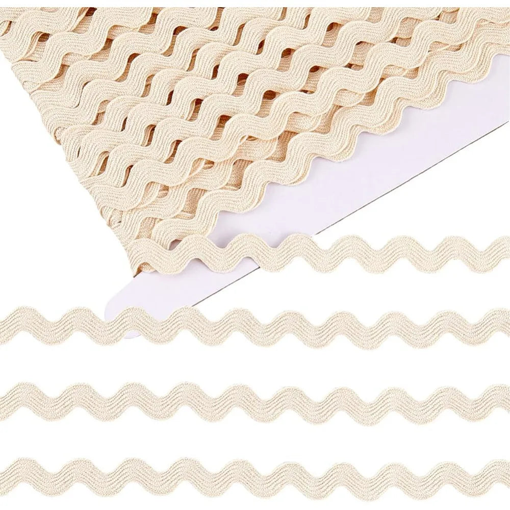 Cotton Ric Rac Wavy Fringe Trim Ribbon 15mm – 16.5 Yards White