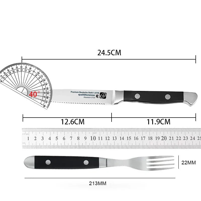 Stainless Steel Steak Knife & Fork Set – 1–8 Piece Sets