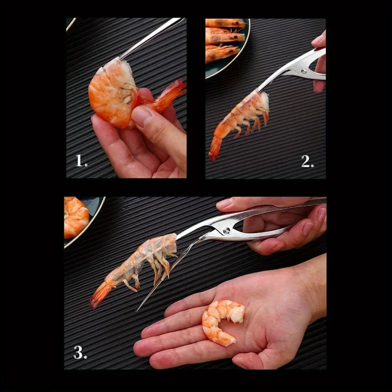 Stainless Steel Shrimp Deveined Device Ergonomic Fishbone Design Easy